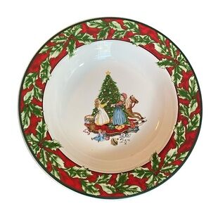 Vintage Large Rim Soup Bowl Christmas Celebration by International Tableworks